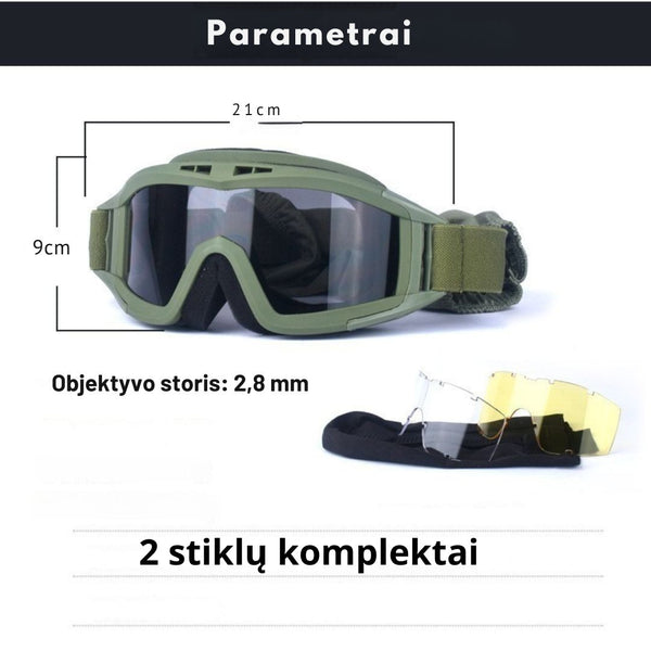 Taktiniai Akiniai Su Keičiamais Lęšiais